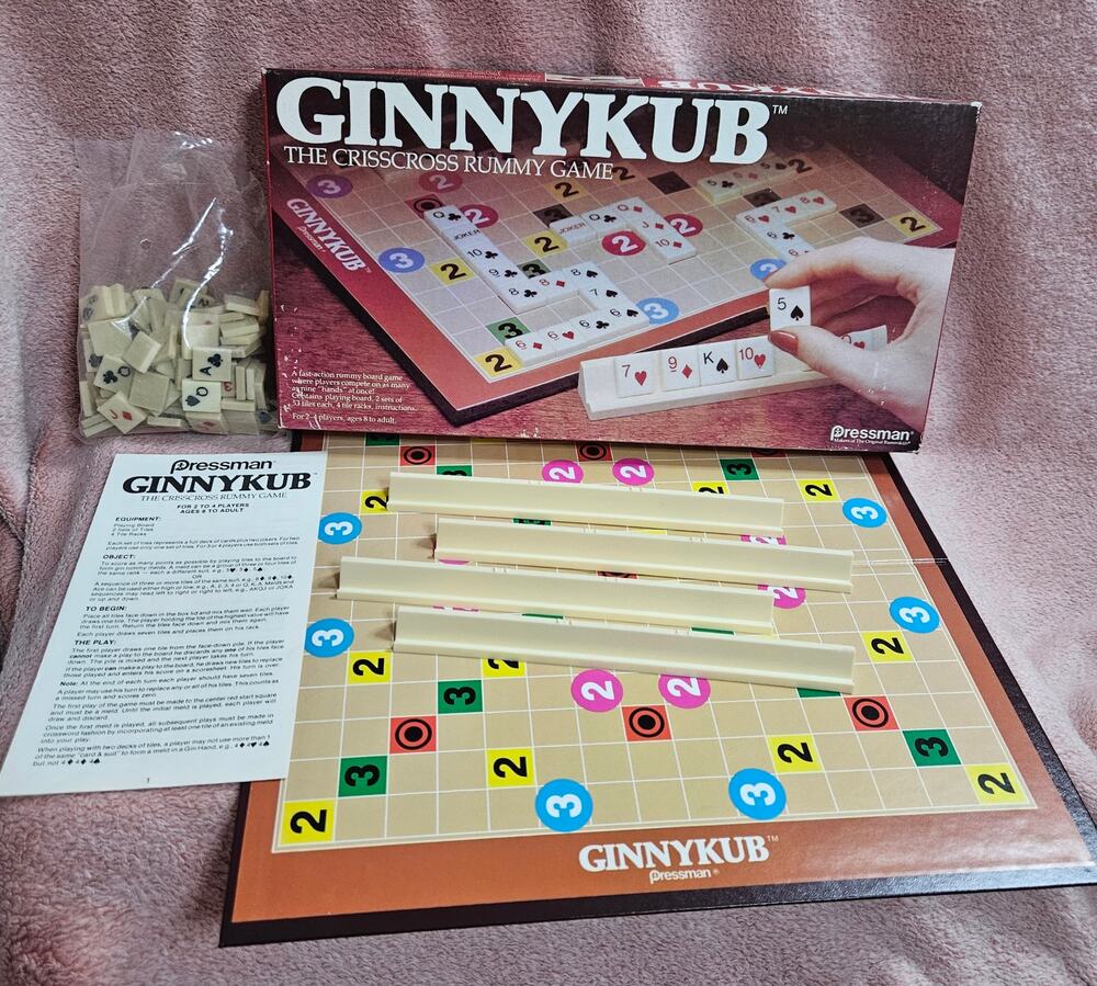 Vintage 1983 Ginnykub The Crisscross Rummy Board Game by Pressman